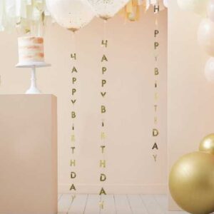"Happy Birthday" - Guld Ballonhale - Fødselsdag