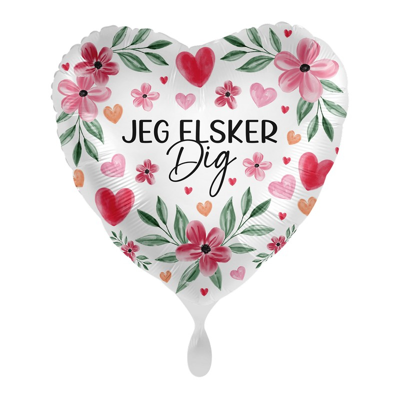 Jeg Elsker Dig Blomster Folieballon