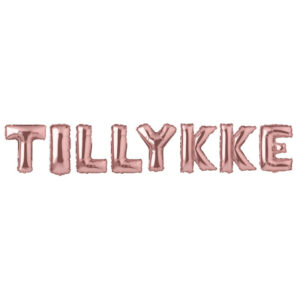 Tillykke Folieballoner Rosa Guld