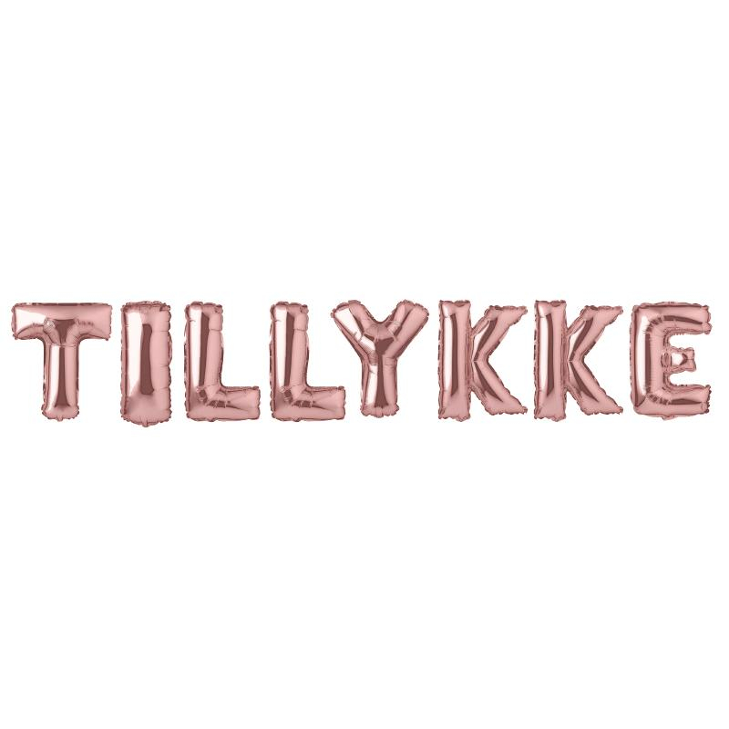 Tillykke Folieballoner Rosa Guld