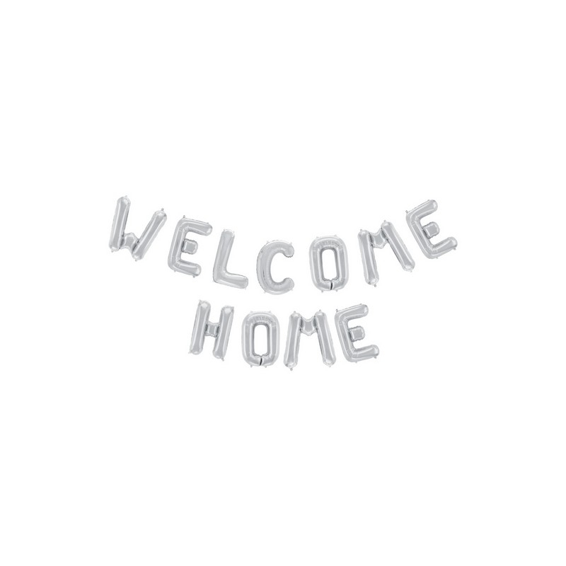Welcome Home Folieballon Sølv