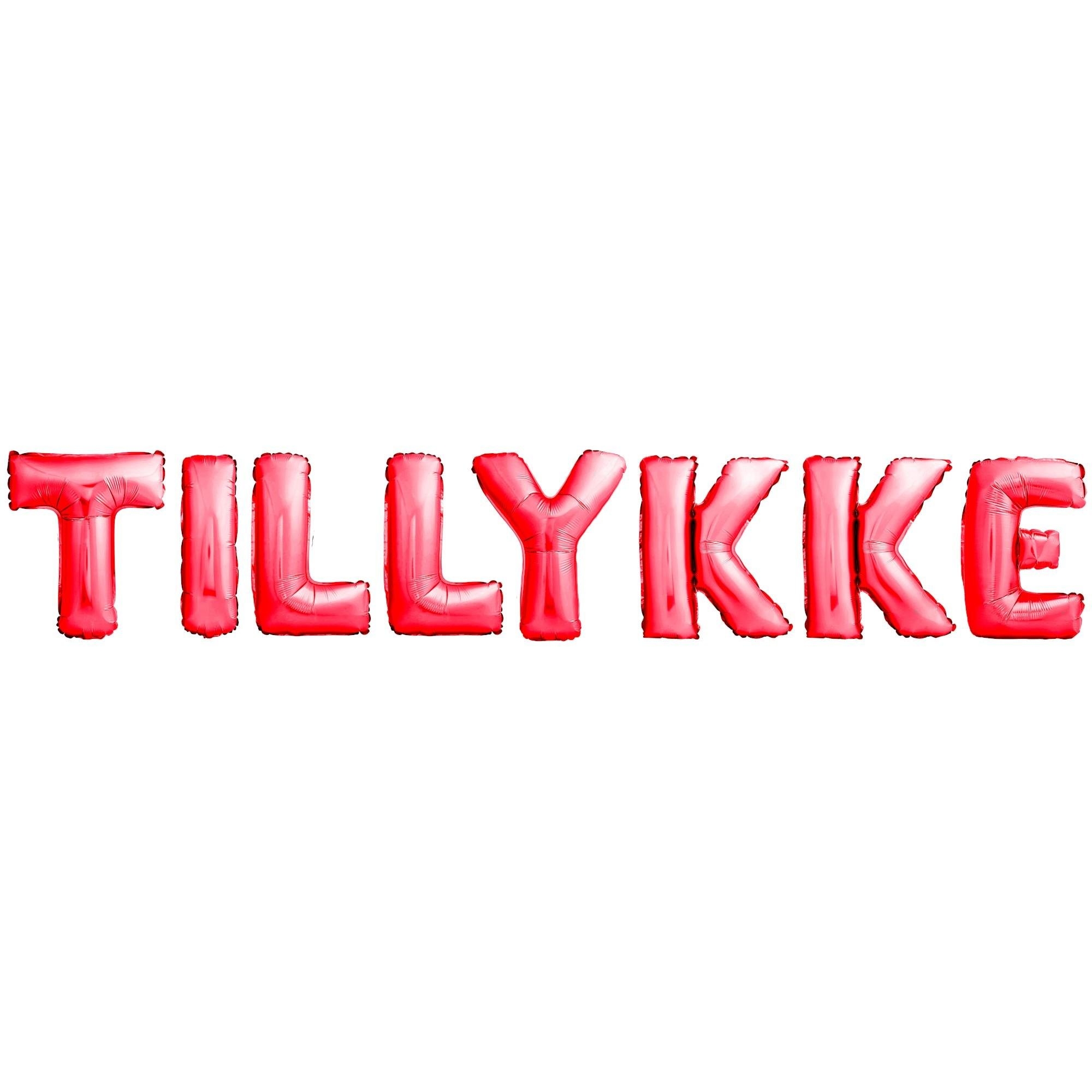 Tillykke Folieballoner Rød