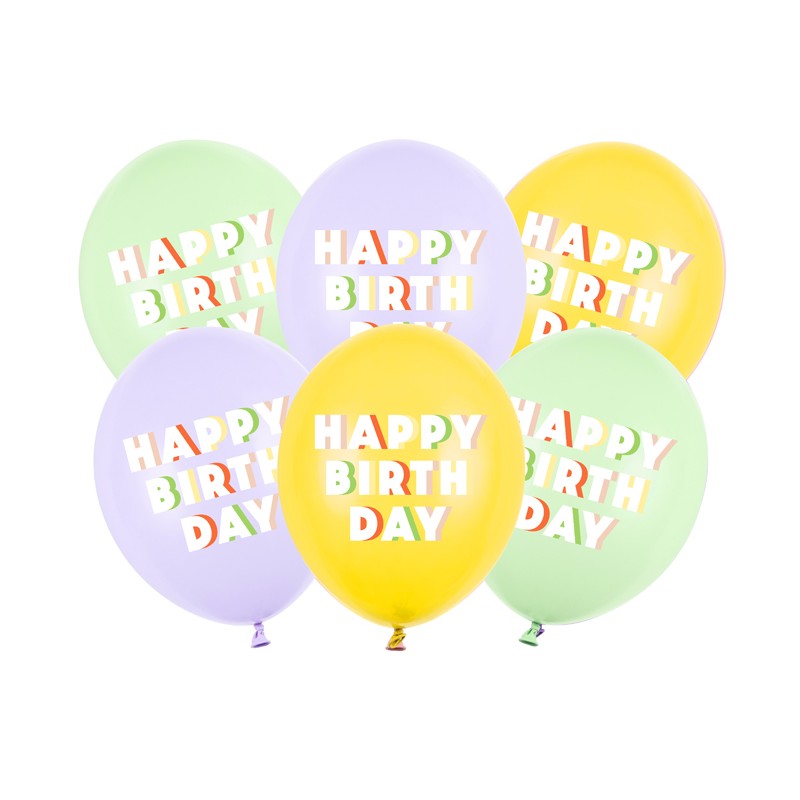 Happy Birthday Latexballoner Pastel