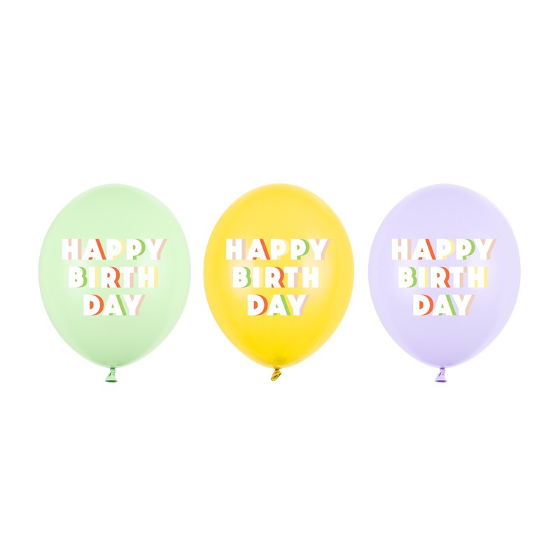 Happy Birthday Latexballoner Pastel
