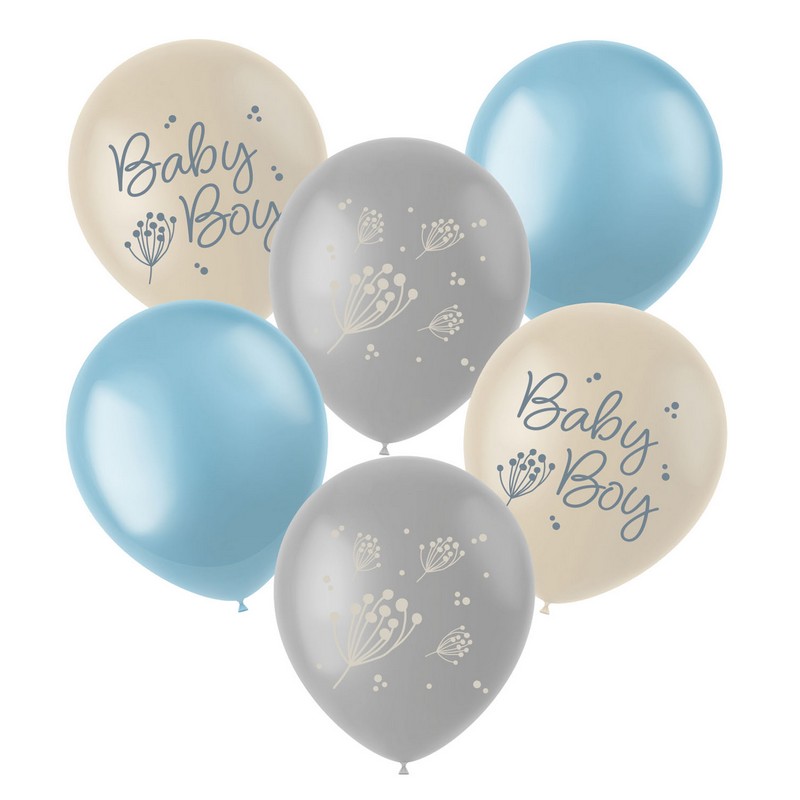 Blooming Baby Boy Latexballoner Blå/Creme
