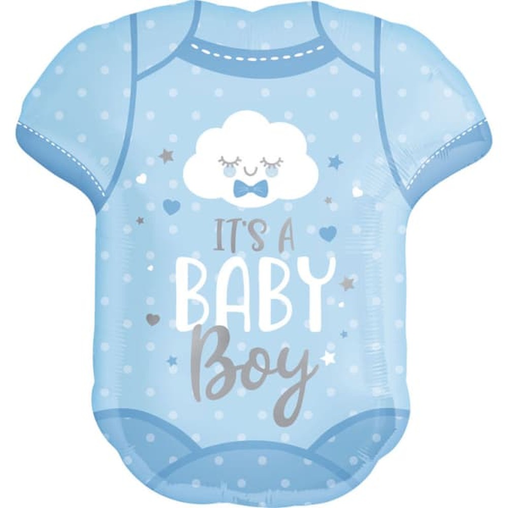 It's a Baby Boy Folieballon Babybody Lyseblå