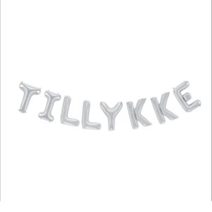 Tillykke Folieballon Sølv