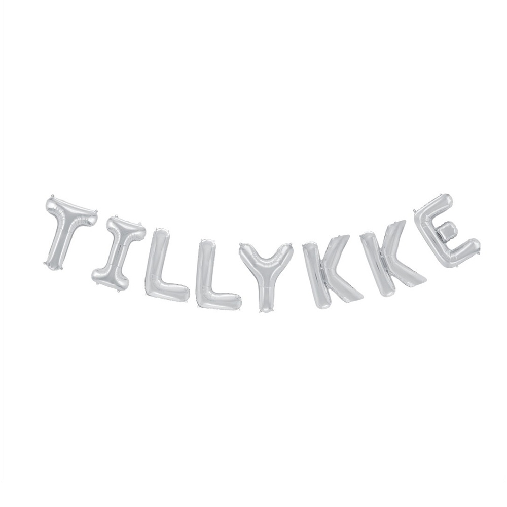 Tillykke Folieballon Sølv